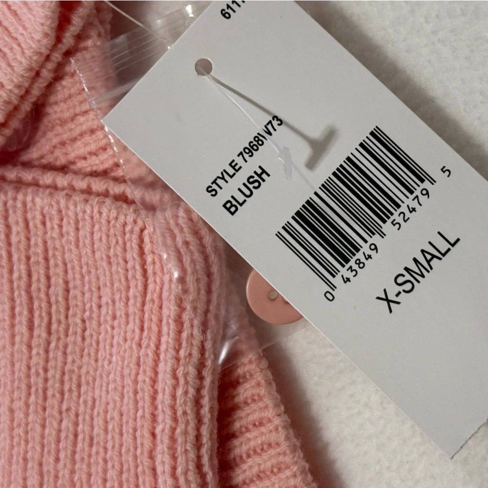 Girls XS Blush Pink Cropped V-Neck Cardigan - NWT